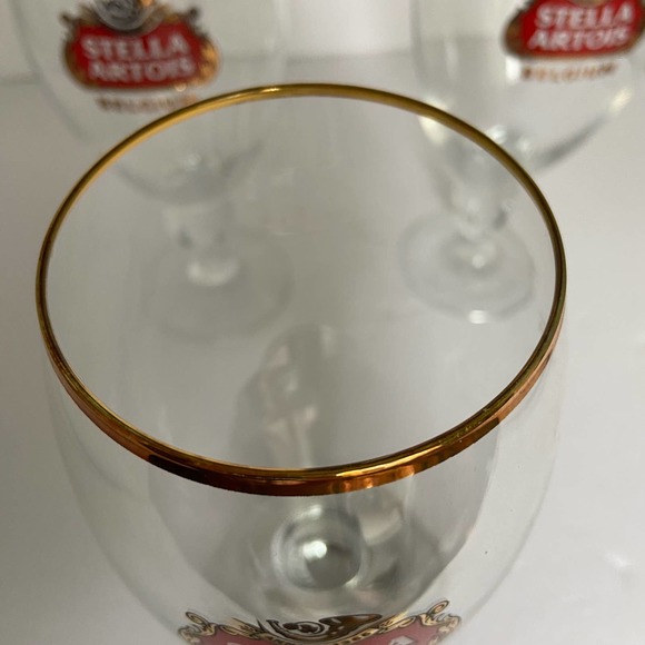 3 Stella Artois Beer Belgium Glass Stem Chalice Bar Ware Man Cave Glasses - Picture 6 of 6